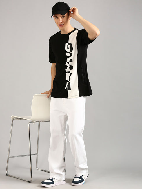 Black Printed Oversized T-shirt